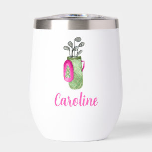 Watercolor Pink Golf Clubs and Bag Personalised