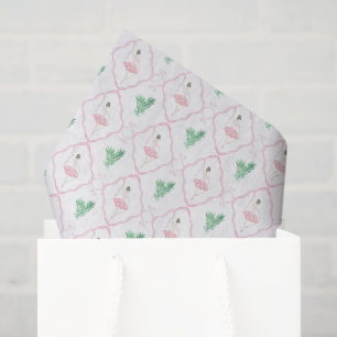 Watercolor Pink & Green Christmas Ballerinas Tissue Paper