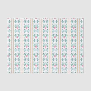 Watercolor Pink & Green Christmas Grandmillennial Tissue Paper