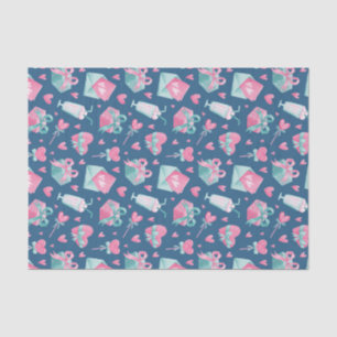 Watercolor Pink Heart Love Pattern Valentine's Day Tissue Paper
