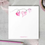 Watercolor Pink Hearts Personalized Stationery Not Notepad<br><div class="desc">This cute Valentine's themed stationery comes personalized with your name or monogram and watercolor pink hearts. Perfect as personalized party favors and as gifts for kids. To see more love thank you notepad designs like this visit www.zazzle.com/dotellabelle</div>