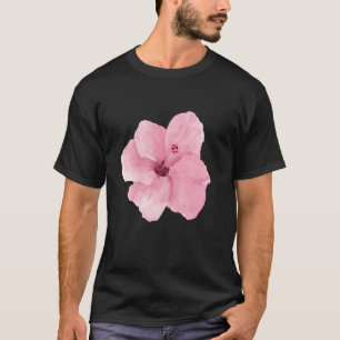 Watercolor Pink Hibiscus Mother s Day Floral Flowe T-Shirt