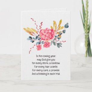 Watercolor Pink Hydrangea Birthday Card