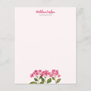 Watercolor Pink Hydrangea Lacecaps Floral Painting