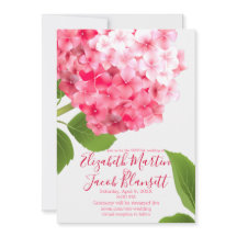 Watercolor Pink Hydrangea Virtual Wedding