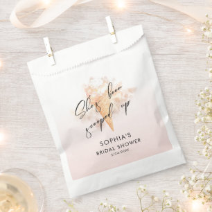 Watercolor Pink Ice Cream Bridal Shower Favour Bags