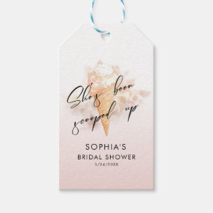 Watercolor Pink Ice Cream Bridal Shower Favours Gift Tags