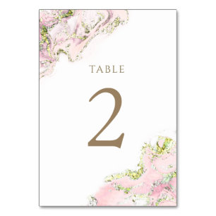 watercolor pink ink Table Number 2