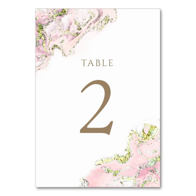 watercolor pink ink Table Number 2 (Front)