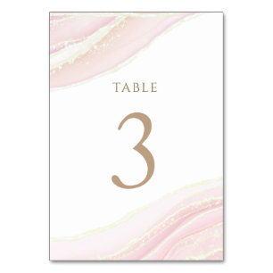 watercolor pink ink Table Number 3