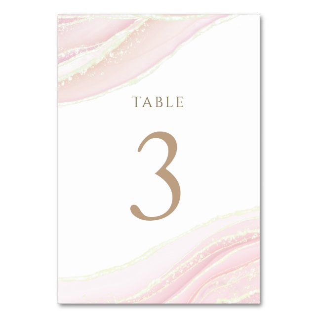 watercolor pink ink Table Number 3 (Front)