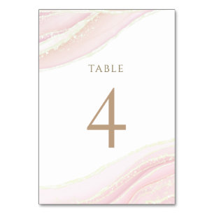 watercolor pink ink Table Number 4