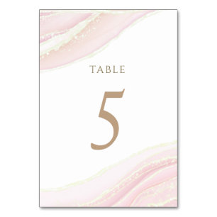 watercolor pink ink Table Number 5