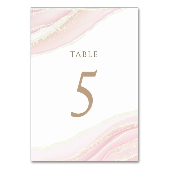 watercolor pink ink Table Number 5 (Front)