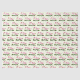 Watercolor Pink Japanese Anemone Illustration Tissue Paper