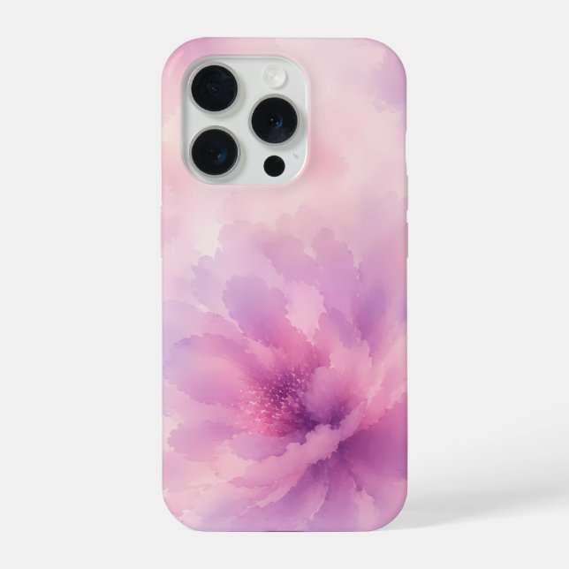 Watercolor Pink Lavender Blossom Abstract iPhone Case (Back)