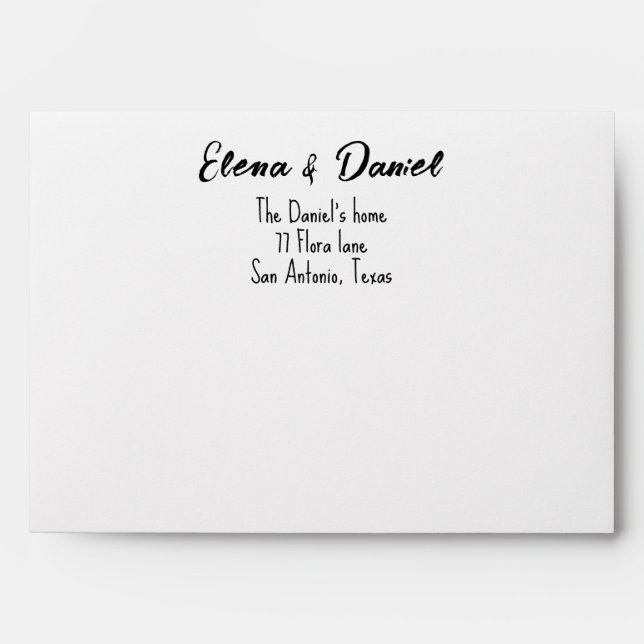 Watercolor pink lavender roses minimalist envelope (Front)