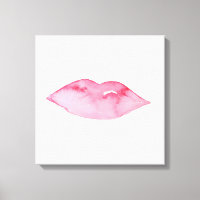 Watercolor pink lips makeup branding