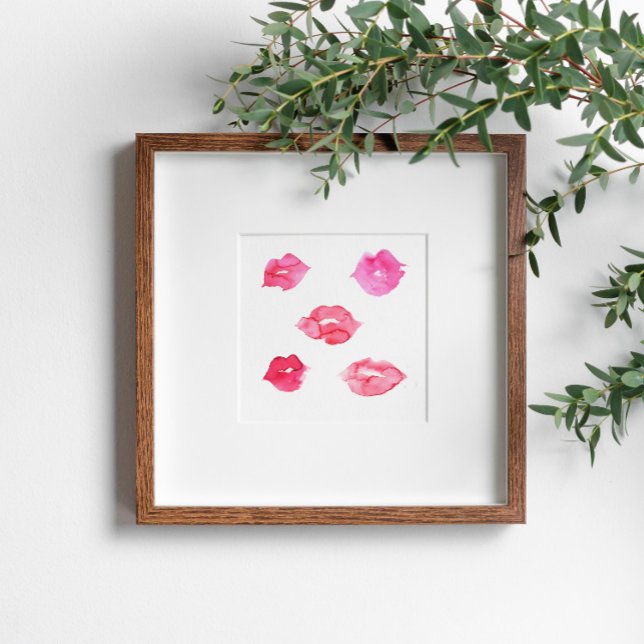 Watercolor pink lips makeup branding poster (Creator Uploaded)