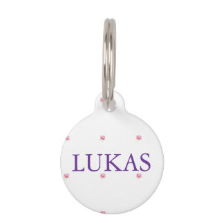 Watercolor Pink Lotus Floral Garden Pet Tag