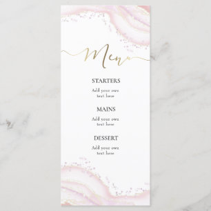 watercolor pink marble Menu