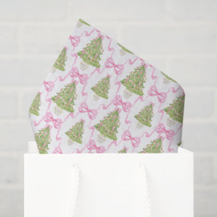 Watercolor Pink Nutcracker Christmas Tree Tissue Paper