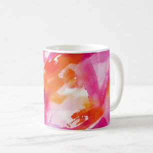 Watercolor Pink Orange Abstract Coffee Mug