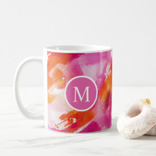Watercolor Pink Orange Abstract Coffee Mug