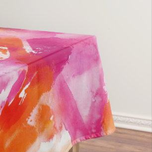 Watercolor Pink Orange Abstract Tablecloth