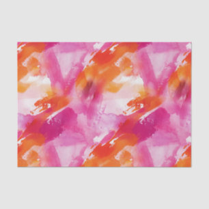 Watercolor Pink Orange Abstract Tissue Paper