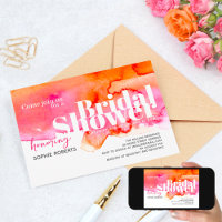 Watercolor Pink Orange Colour Splash Bridal Shower