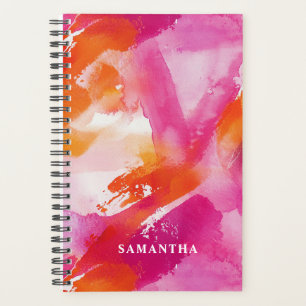 Watercolor Pink Orange Planner