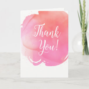 Watercolor Pink Orange Thank You Word Art