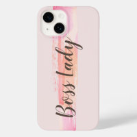 Watercolor Pink Peach Paint Strokes Boss Lady