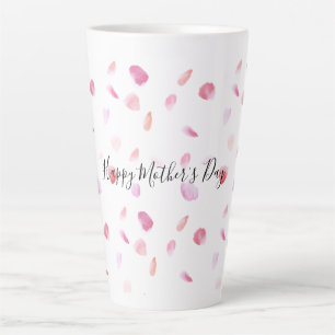 Watercolor Pink Peach Rose Petals Latte Mug