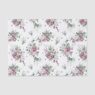 Watercolor Pink Peonies and Greenery Tissue Paper