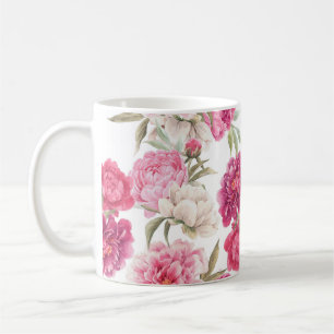 Watercolor Pink Peonies: Floral Elegance Coffee Mug