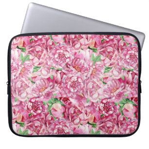 Watercolor Pink Peonies Laptop Sleeve