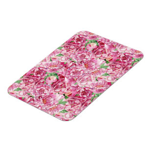 Watercolor Pink Peonies Magnet