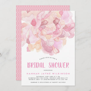 Watercolor Pink Peony Bridal Shower Invitation