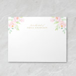 Watercolor Pink Peony Floral From the Desk of Notepad<br><div class="desc">Custom-designed notepad featuring elegant pink watercolor peony with personalized name.</div>