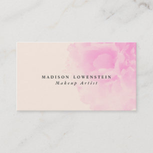 Watercolor Pink Peony Flower Shabby Chic Business Card