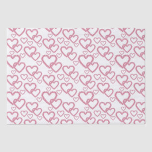 Watercolor Pink Peony Hearts  Tissue Paper