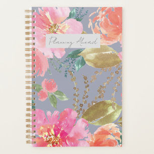 Watercolor Pink Peony  Planner