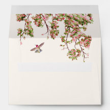 Watercolor pink plants garden