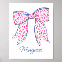 Watercolor Pink Polka Dot Bow