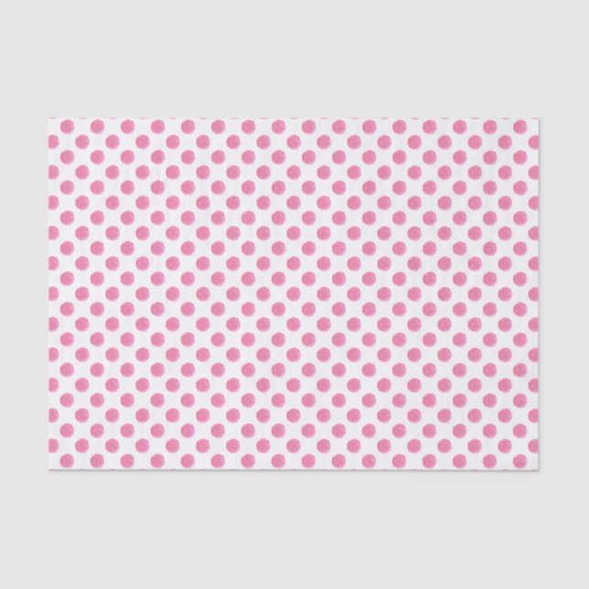 watercolor pink polka dots dotty design tissue paper (Front)