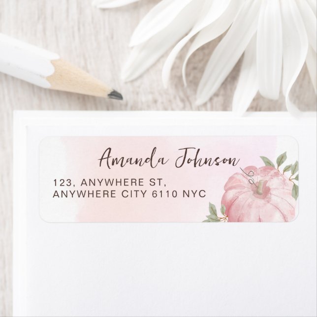 Watercolor Pink Pumpkin Autumn Fall  (Insitu)