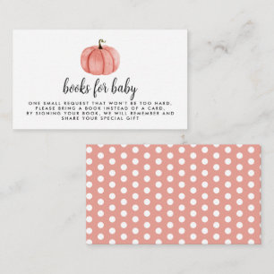 Watercolor Pink Pumpkin Book Request  Enclosure Card