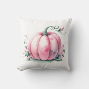 Watercolor Pink Pumpkin  Cushion